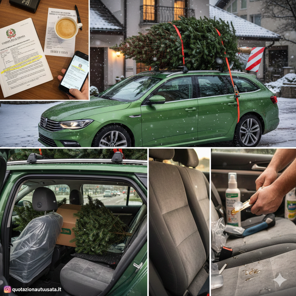 trasporto albero natale